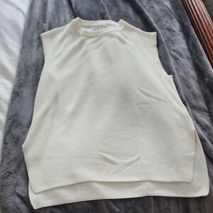 Source Unknown Cream Sleeveless Tank Top